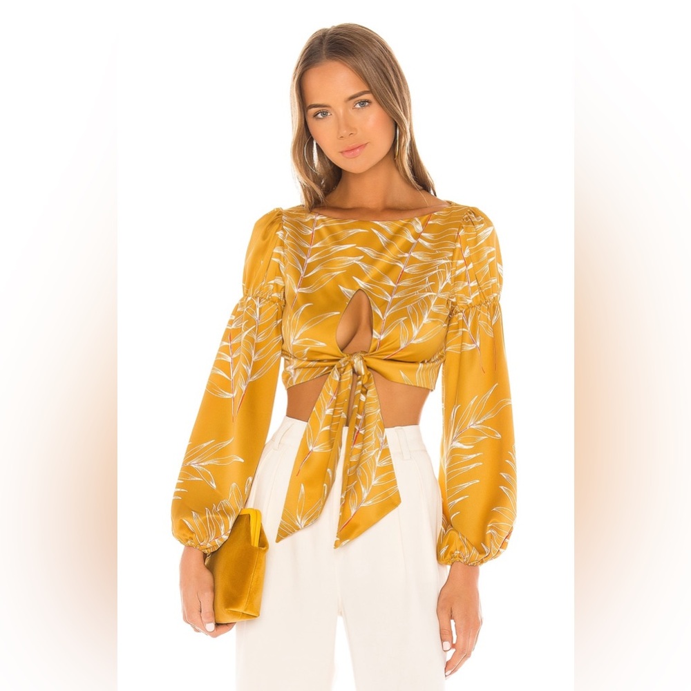 Revolve Camila Coelho Marcia Top in Gold